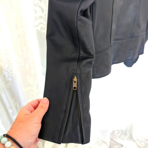 EASTER SALE DORMEIUL ENGLAND Sz S genuine soft leather black motorcycle jacket - Picture 8 of 11